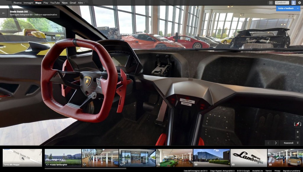 AUTOMOBILI LAMBORGHINI LAUNCHES EXCLUSIVE MUSEUM INDOOR VIEW ON GOOGLE MAPS.