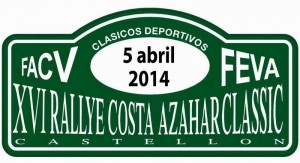 XVI RALLYE COSTA AZAHAR CLASSIC, 5 DE ABRIL DE 2014