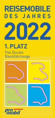 EL DUCATO HA RECIBIDO EL PRESTIGIOSO GALARDÓN DE "BEST MOTORHOME BASE 2022" (MEJOR BASE PARA AUTOCARAVANAS 2022) POR DECIMOCUARTA VEZ CONSECUTIVA, 