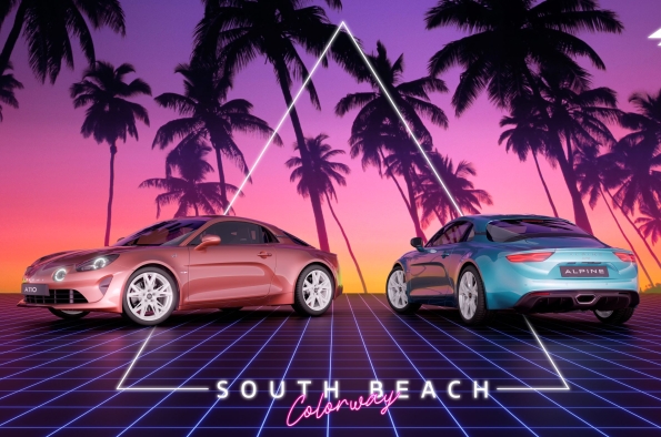 ALPINE PRESENTA UN EXCLUSIVO PACK SOUTH BEACH COLORWAY PARA EL ALPINE A110 EN SUS COLORES BLEU AZUR Y ROSE BRUY