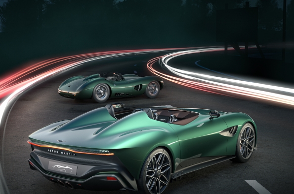 •	LAS SINGULARES LÍNEAS DE SU CARROCERÍA EXCLUSIVA EVOCAN AUTOMÓVILES DE COMPETICIÓN EMBLEMÁTICOS DE ASTON MARTIN COMO EL DBR1 Y EL DB3S