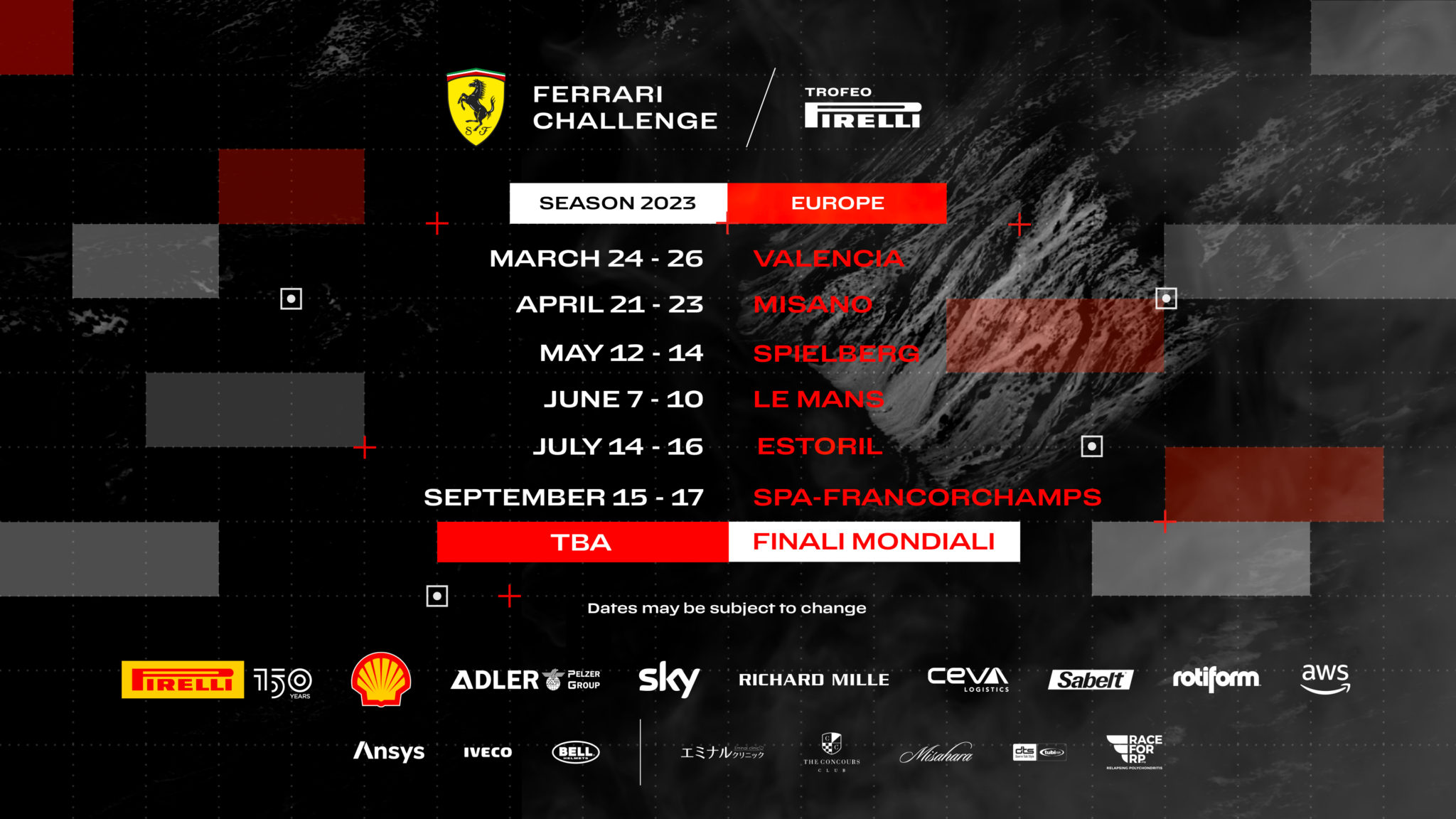 CALENDARIO DEL FERRARI CHALLENGE 2023