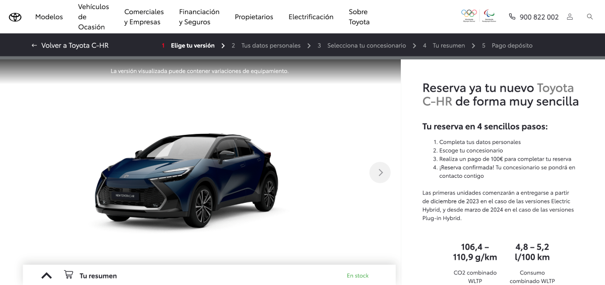 TOYOTA ESPAÑA ABRE LA RESERVA ONLINE DEL NUEVO C-HR