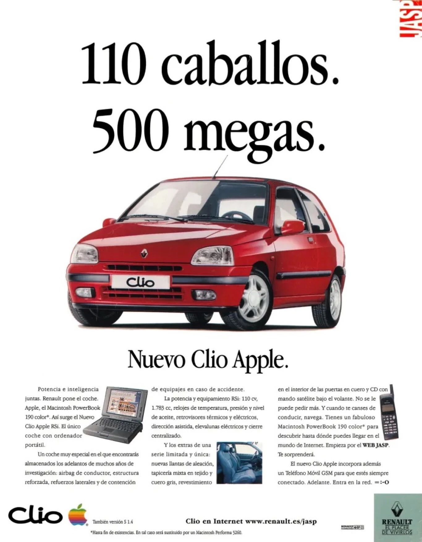 CON MOTIVO DEL LANZAMIENTO DE LA SEGUNDA FASE DEL MODELO, RENAULT CREÓ CLIO APPLE, “EL ÚNICO COCHE CON ORDENADOR PORTÁTIL”