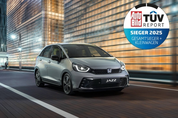 HONDA JAZZ E:HEV: GANADOR DEL TÜV REPORT 2025 COMO EL MEJOR VEHÍCULO HÍBRIDO Y ELÉCTRICO